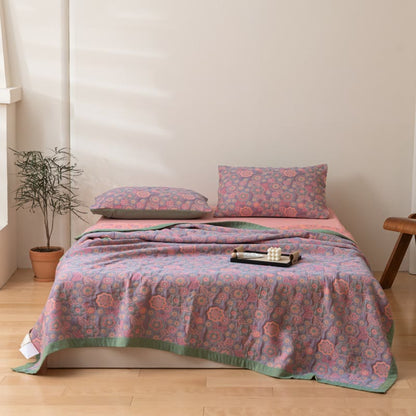 Reversible Floral Cotton Quilt | 100% Organic Cotton | Full/Queen/King Sizes