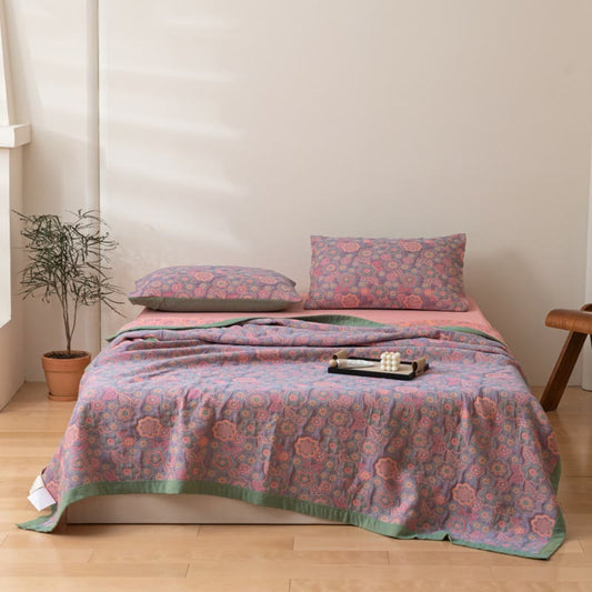 Reversible Floral Cotton Quilt | 100% Organic Cotton | Full/Queen/King Sizes