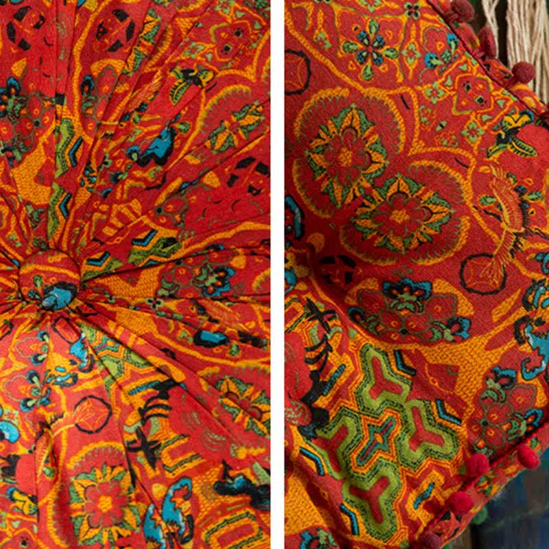 Bohemian Floor Cushion | Cotton & Polypropylene | Square 16" or Round 21"