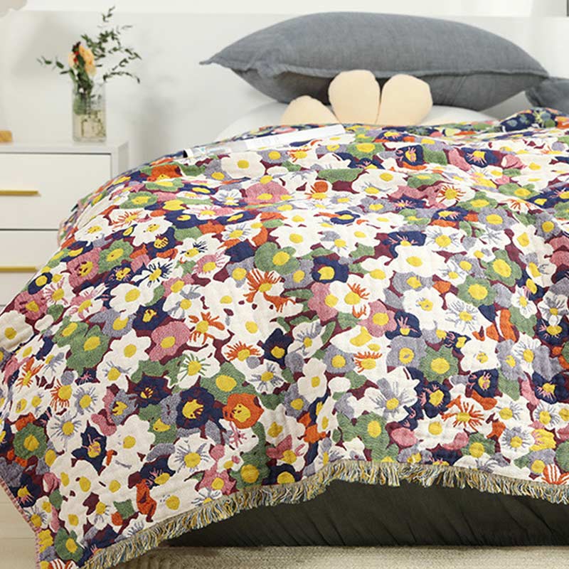 Rustic Flower Reversible Quilt | 100% Organic Cotton | Full/Queen Size
