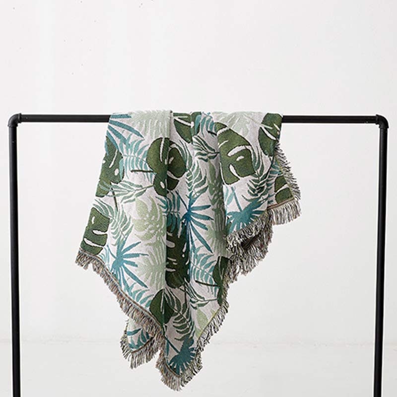 Palm Pattern Sofa Cover | Double-Sided Design | Multiple Sizes Available