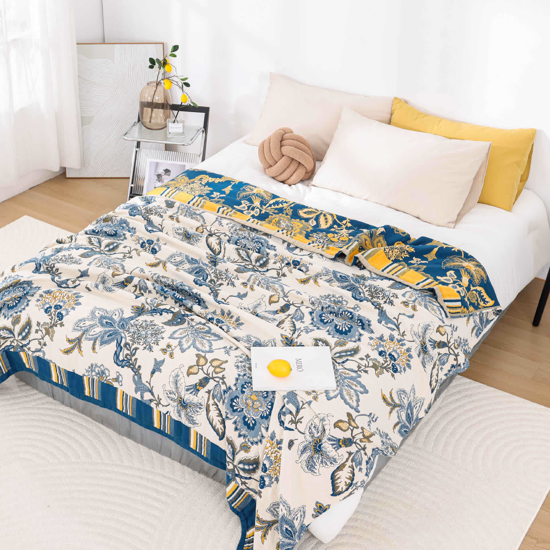 Summer Quilt | Cotton Eco-Friendly Floral Design | Queen Size