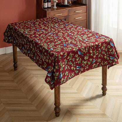 Pastoral Table Cover | Polyester Flower & Bird Print | Multiple Sizes