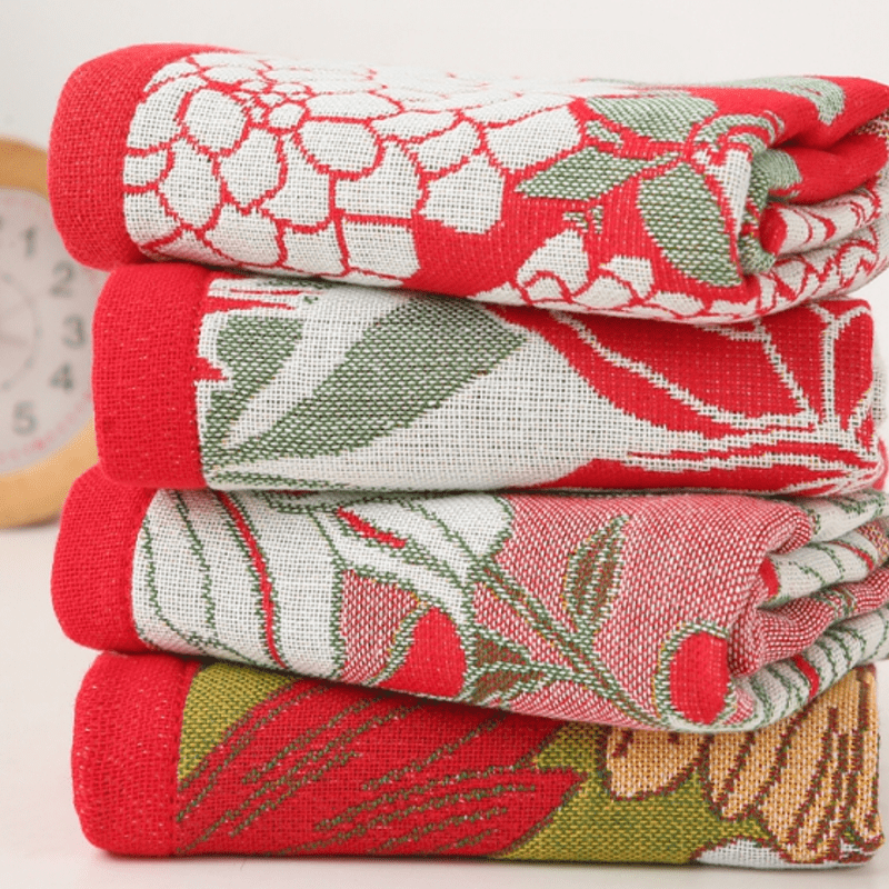 Hand Towels | Pure Cotton Floral Jacquard | Set of 2 or 4