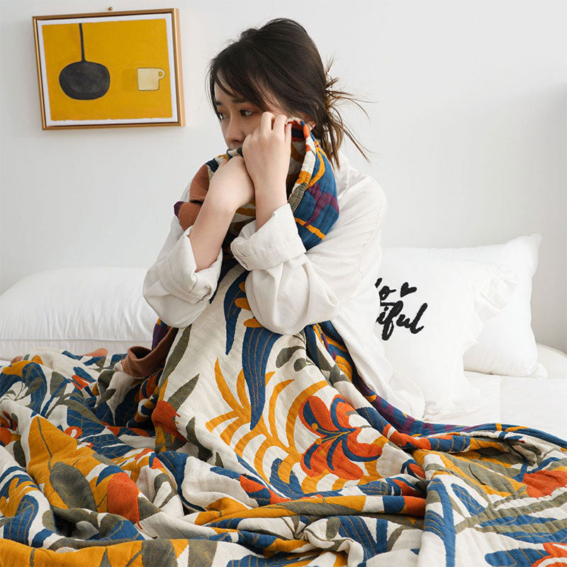 Cotton Quilt | Reversible Boho Floral Design | Full/Queen/King Sizes
