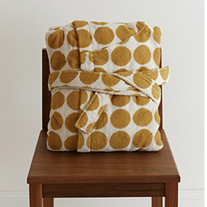 Hooded Bathrobe | Soft Cotton | Polka Dots Design