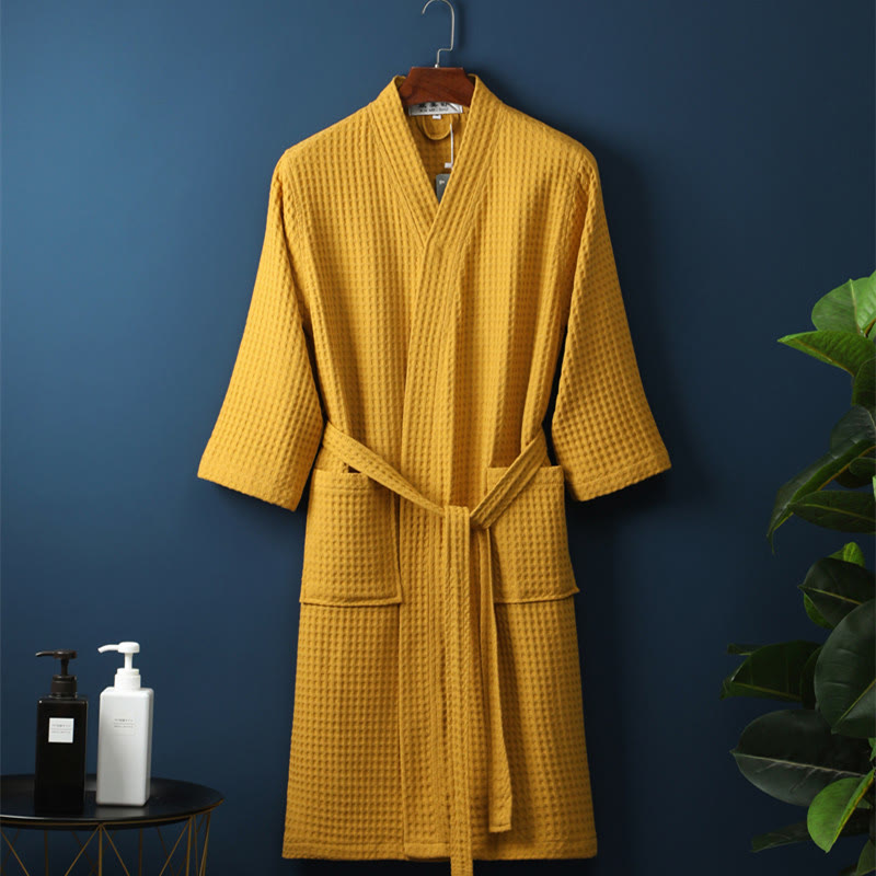 V-neck Bathrobe | 100% Pure Cotton | Unisex, Comfortable Fit