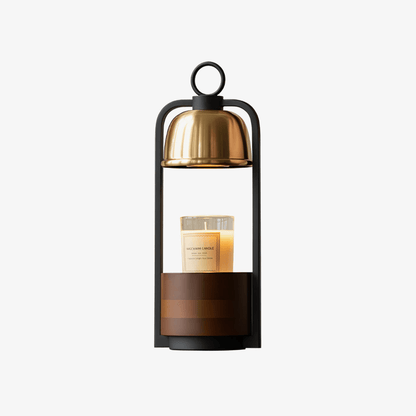 Lunara Candle Warmer Lamp | Wood, Brass | Gold, Walnut, Black