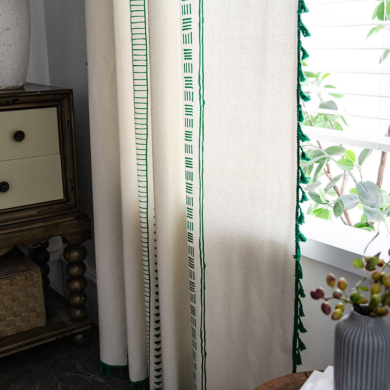 Bohemian Geometric Semi-Blackout Curtain | Cotton & Polyester | 1 Piece