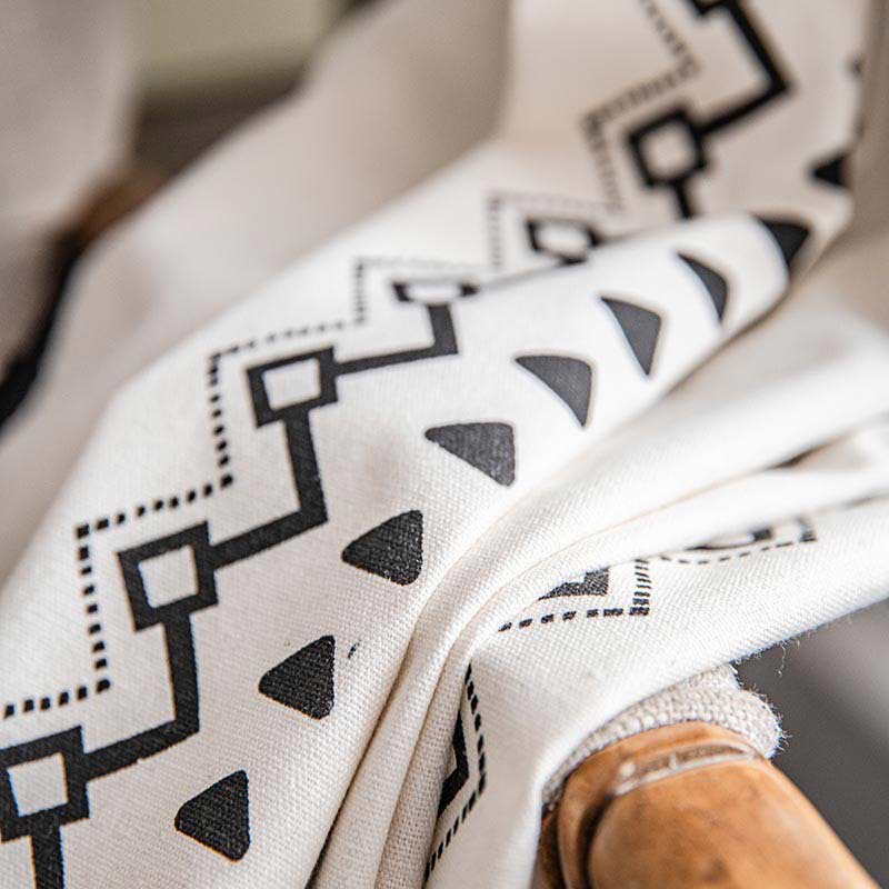 Geometric Tassel Curtain | Cotton Blend Fabric | Semi Blackout