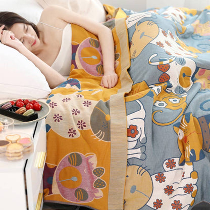 Reversible Cotton Quilt | 100% Organic Cotton | Cute Animal Design