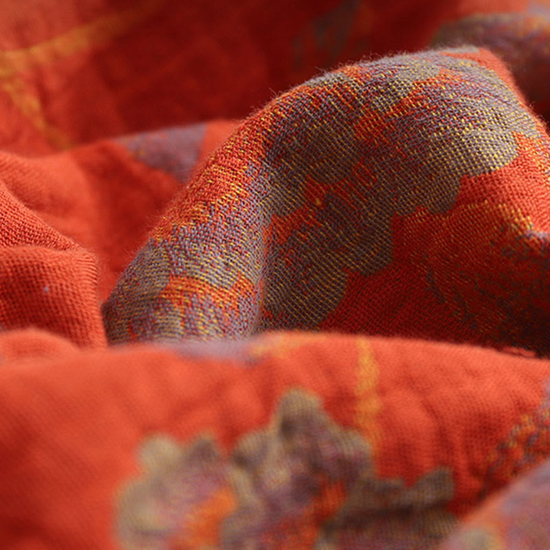 Unisex Cotton Bathrobe | V-Neck Double-Layer Jacquard