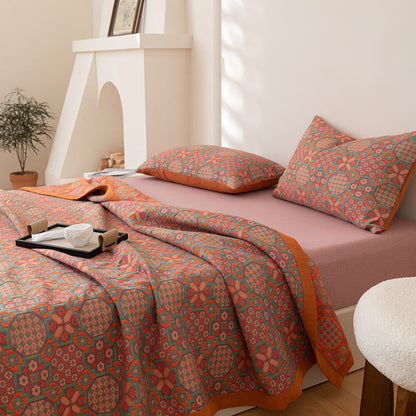 Floral Reversible Quilt | 100% Organic Cotton | Full/Queen/King Sizes