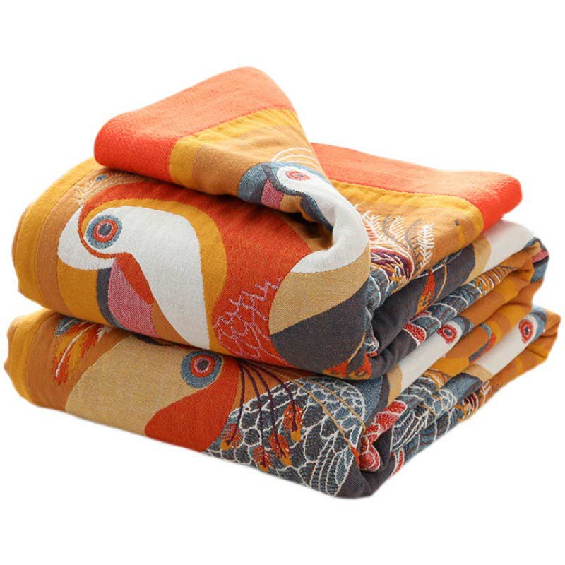 Toucan Bird Reversible Quilt | 100% Organic Cotton | Queen Size