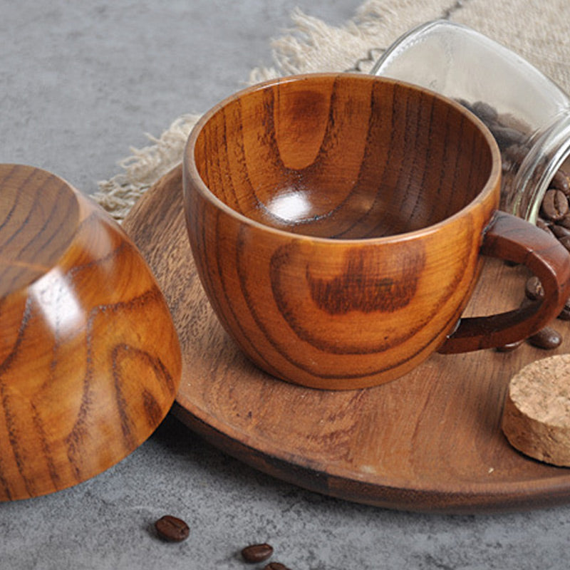 Natural Wooden Tea Cup Set | Eco-Friendly Jujube Wood | 2 Pieces