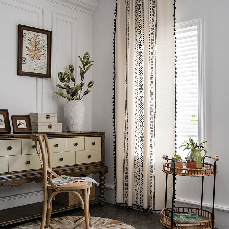 Bohemian Geometric Semi-Blackout Curtain | Cotton & Polyester | 1 Piece
