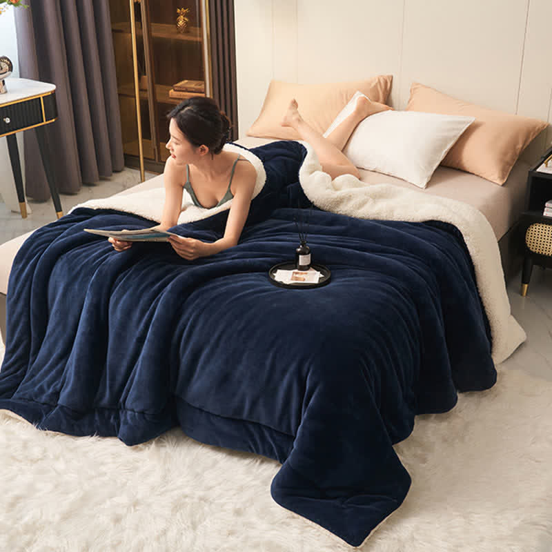 Double Velvet Throw Blanket | Soft Polyester | Full Size 71"W x 79"L