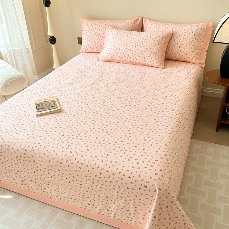 Pure Cotton Coverlet Set | Floral Print | Available in Full, Queen, King Sizes