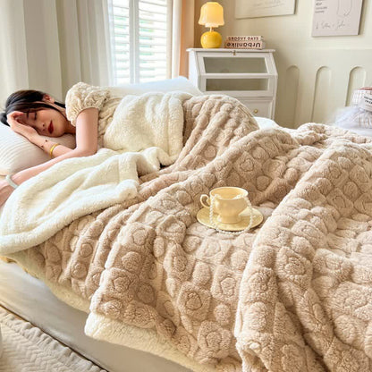 Love Print Sherpa Fleece Blanket | Premium Softness | Full & Queen Sizes