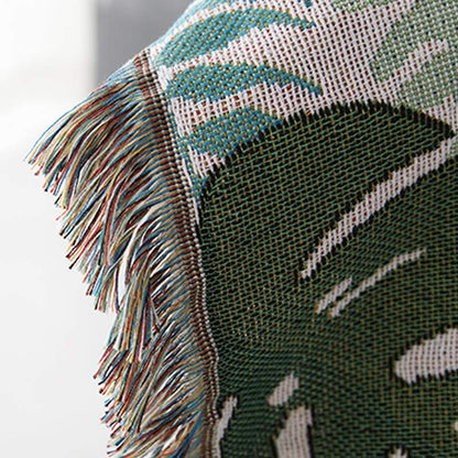 Palm Pattern Sofa Cover | Double-Sided Design | Multiple Sizes Available