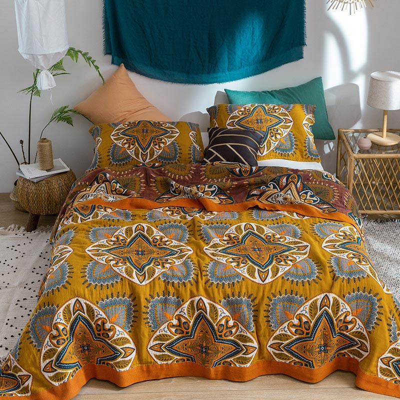 Multicolor Reversible Cotton Quilt | Lightweight & Breathable | Available in Full, Queen, King Sizes