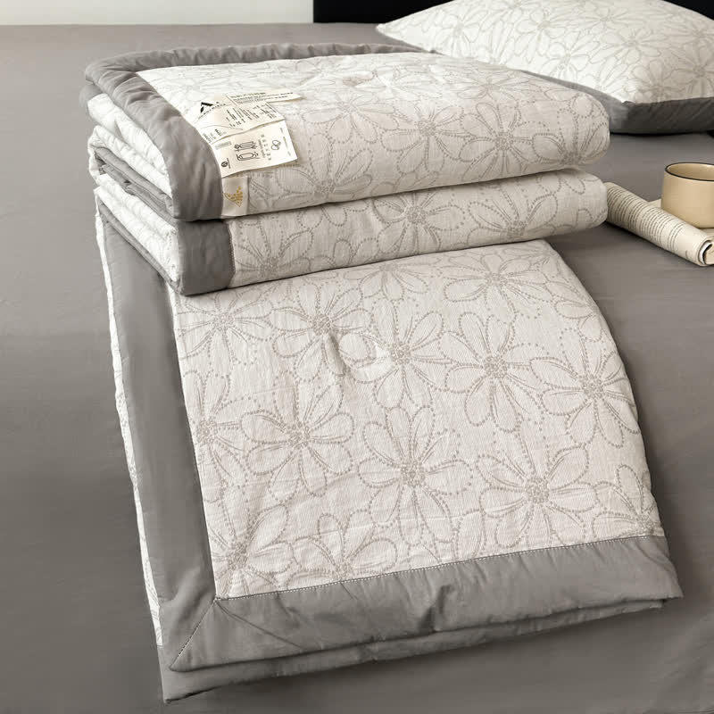 Jacquard Daisy Bedding Set | Cotton Gauze | 4 Pieces