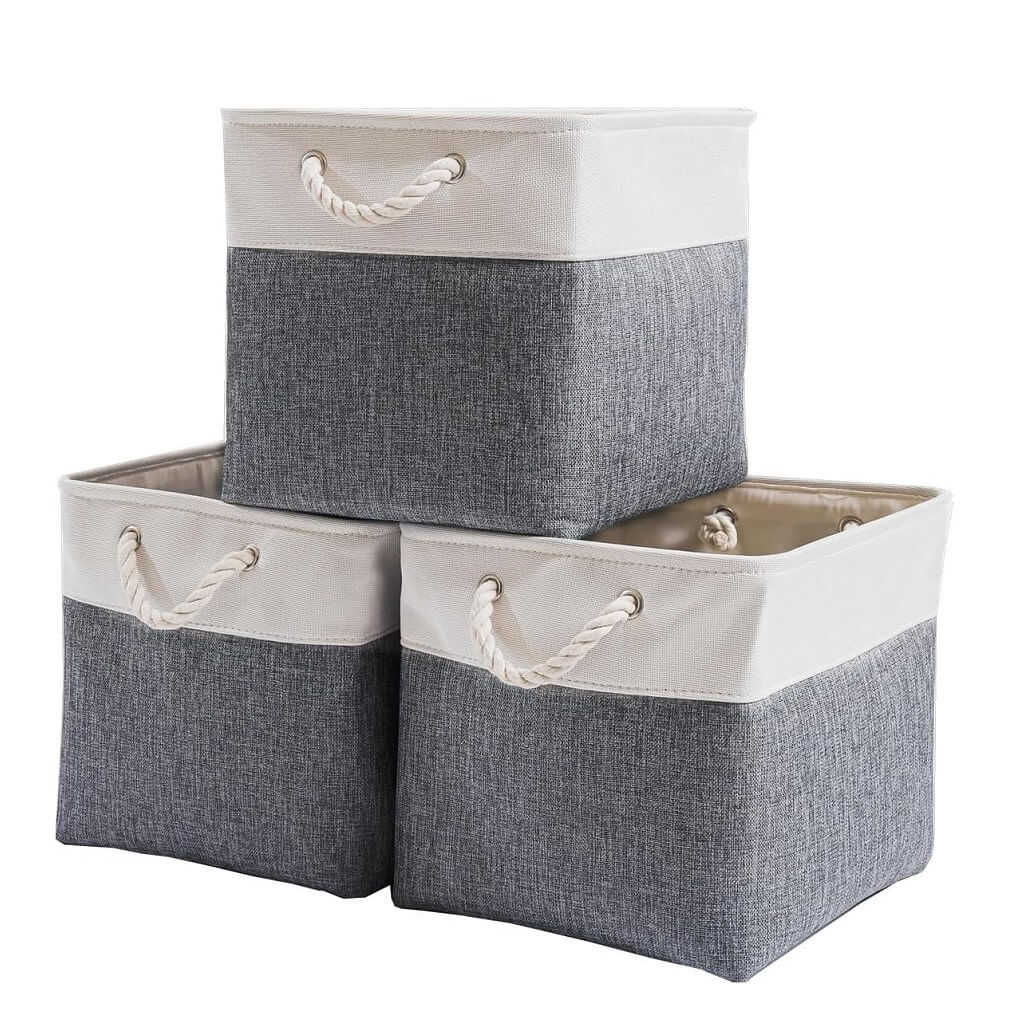 Fabric Storage Baskets | Set of 3 | 30cm Cube