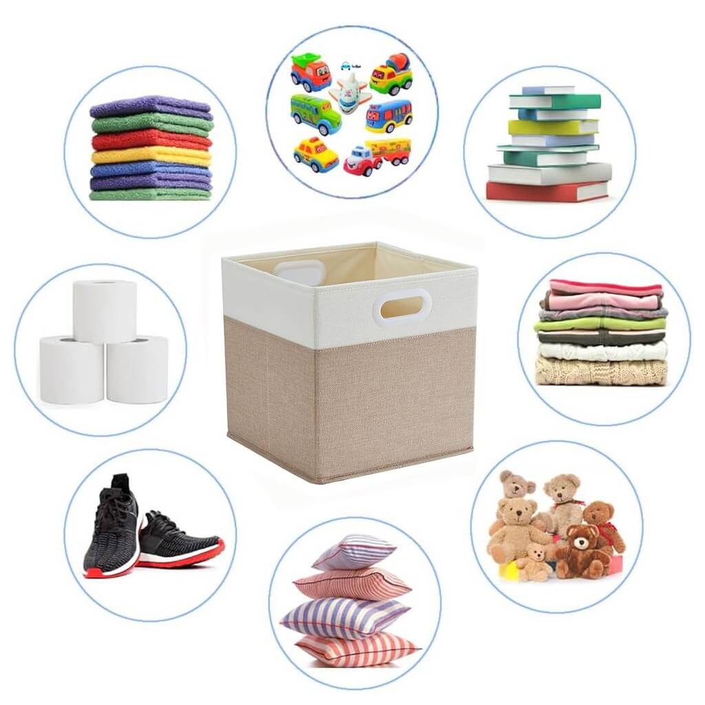 Storage Cube Box | Antibacterial Cationic Fabric | Light Khaki