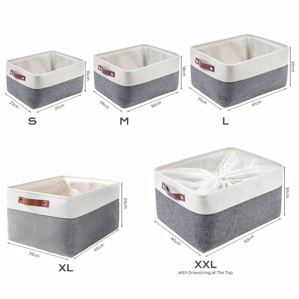 Waterproof Foldable Storage Box | Three-Layer Material | Cold Grey & White