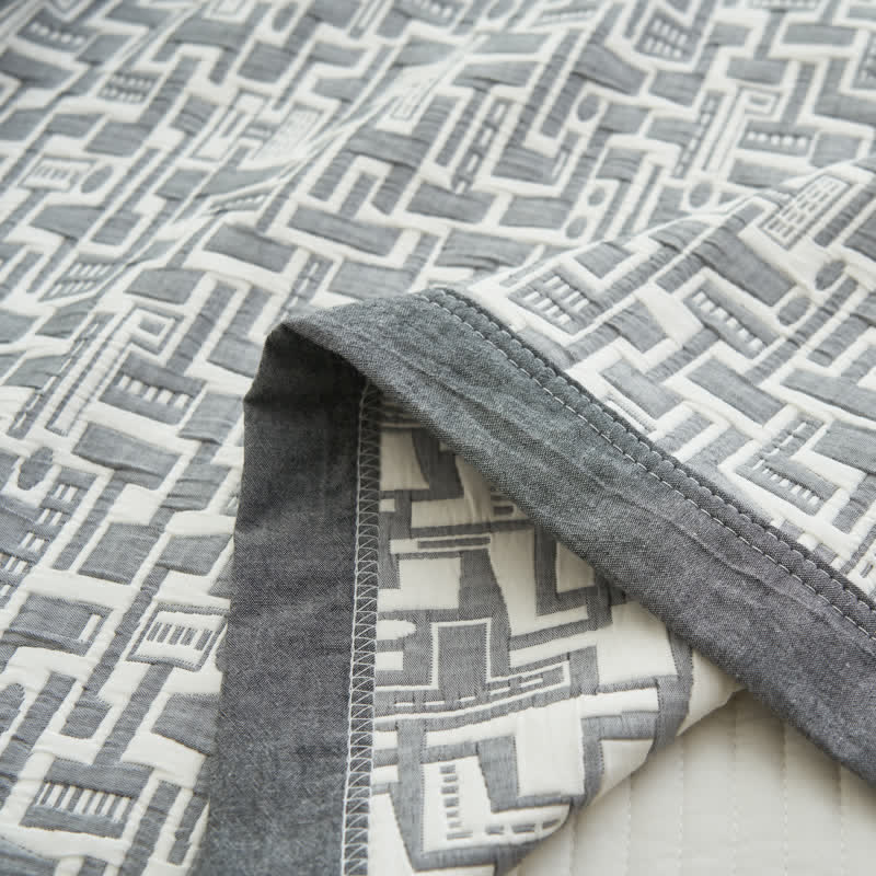Modern Cotton Gauze Quilt Set | Hypoallergenic & Eco-Friendly | Full/Queen Size Options