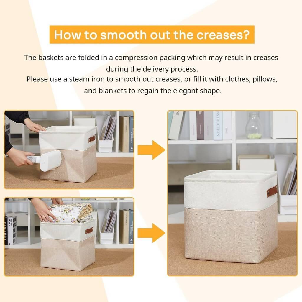 Storage Boxes | Canvas & EVA | Large 41.6L, 13"x15"x13"