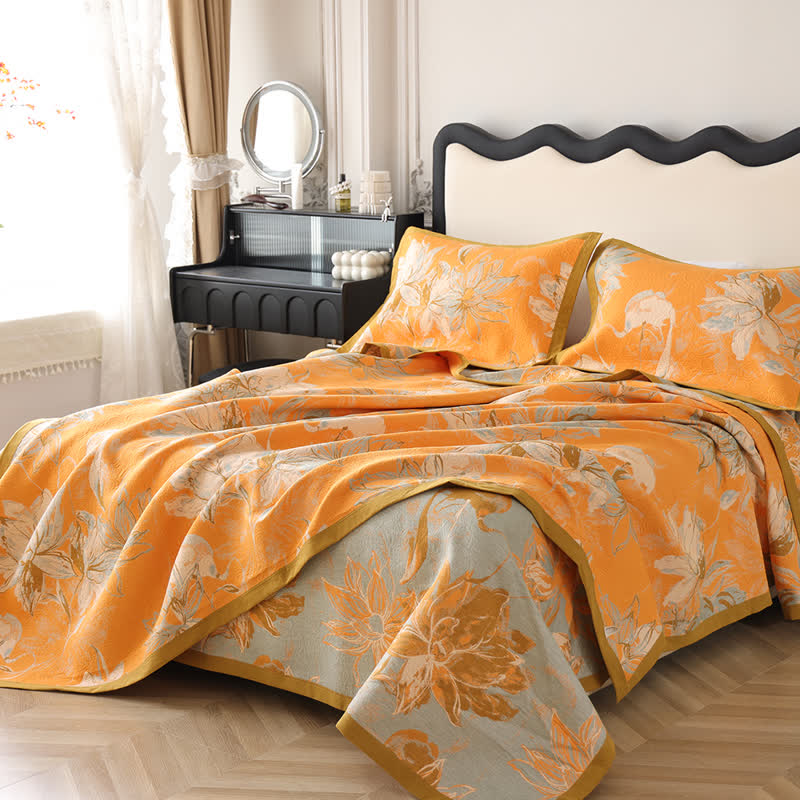 Cotton Gauze Quilt | Breathable | Vibrant Yellow | Full/Queen/King Options