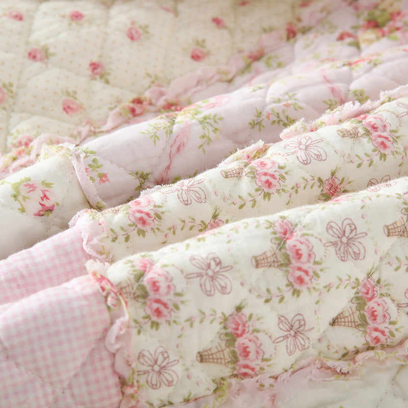 Pure Cotton Quilt | Floral Patchwork Design | Full Size 59"W x 79"L