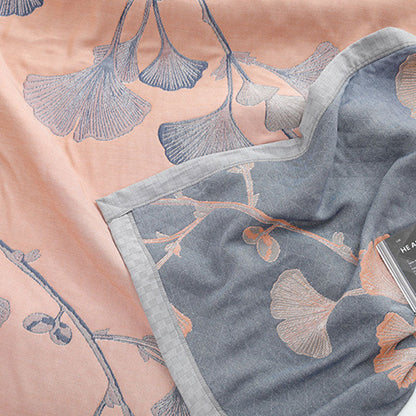 Ginkgo Leaf Reversible Quilt | 70% Cotton & 30% Soybean Fiber | Full/Queen/King Sizes