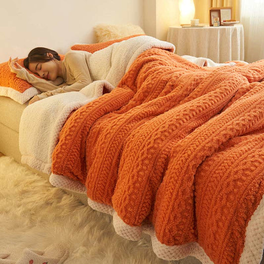 Jacquard Fleece Blanket | Double-Sided Polyester | Queen Size