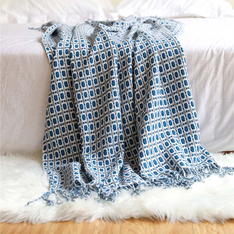 Sofa Blanket | Breathable Acrylic Fiber | Elegant Tassels