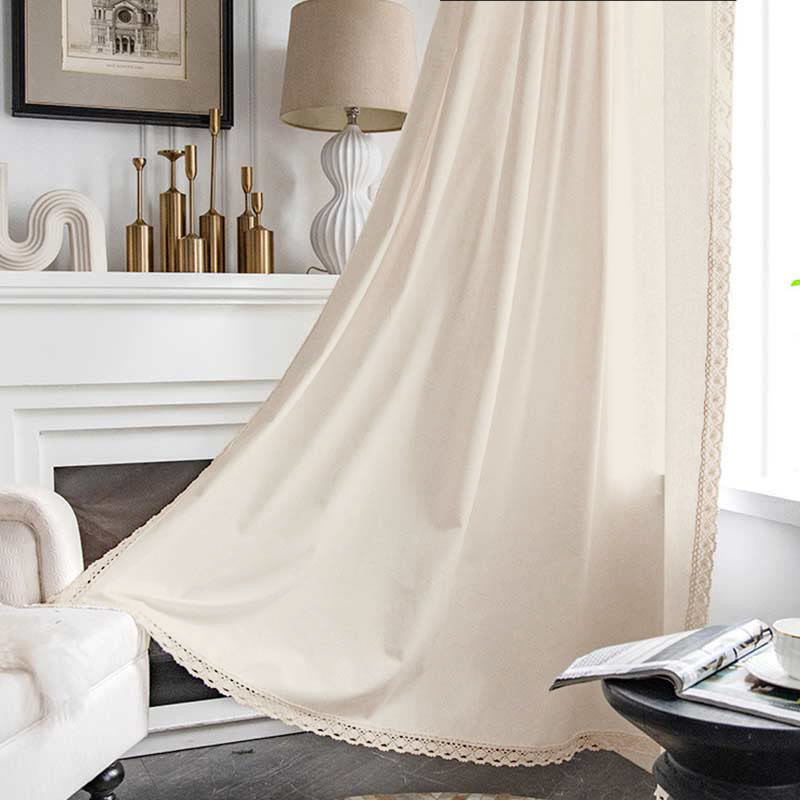 Cotton White Bohemian Curtain | Semi-Blackout with Tassel | 1 Piece