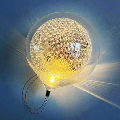Mesh Glass Wall Lamp | Copper Mesh & Clear Glass | 14cm Diameter
