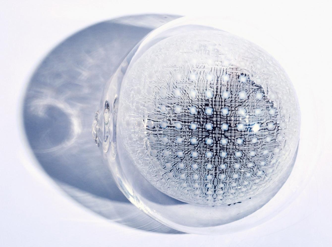 Mesh Glass Wall Lamp | Copper Mesh & Clear Glass | 14cm Diameter