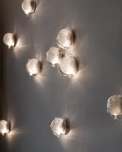 Mesh Glass Wall Lamp | Copper Mesh & Clear Glass | 14cm Diameter