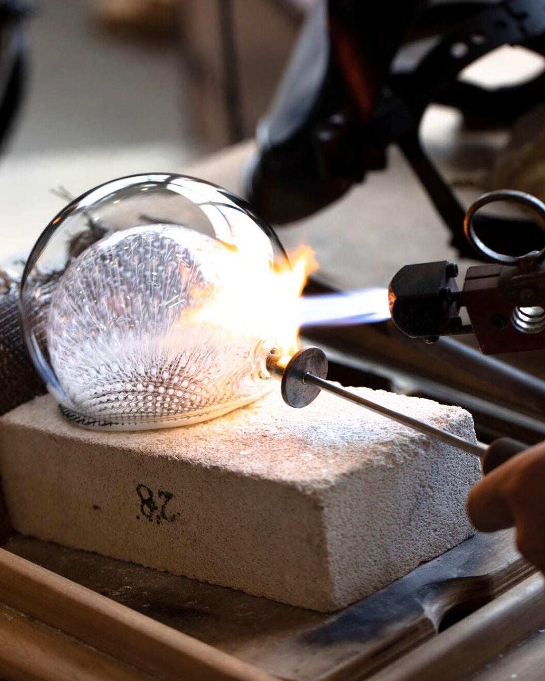 Mesh Glass Wall Lamp | Copper Mesh & Clear Glass | 14cm Diameter