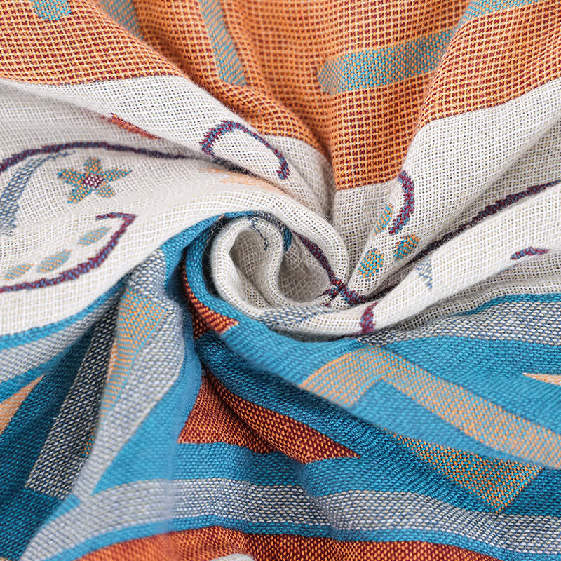 Cotton Geometric Tassel Quilt | Eco-Friendly Reactive Print | Queen Size