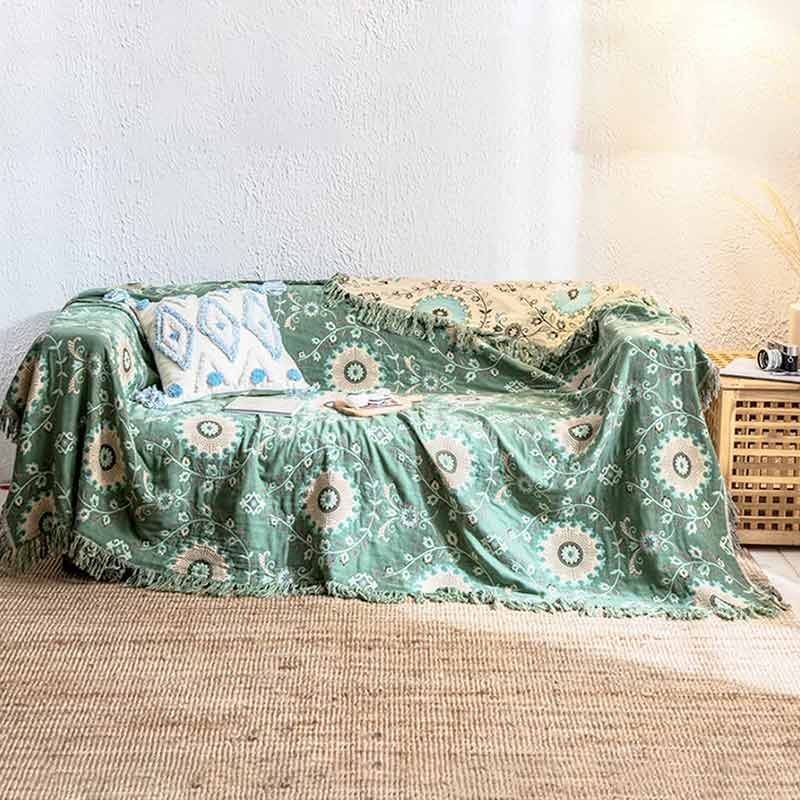 Reversible Cotton Sofa Cover | Extra Soft | 59"x79"