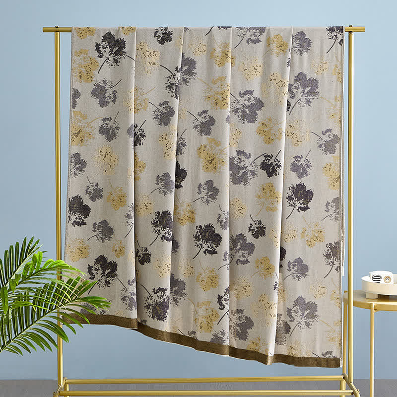 Bamboo Fiber Soft Blanket | Elegant Leaf Design | Full Size 59" x 79"