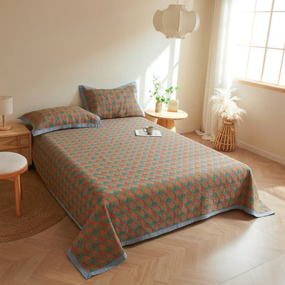 Cotton Gauze Quilt | Organic Cotton with Peacock Tail Design | Full/Queen Size Options