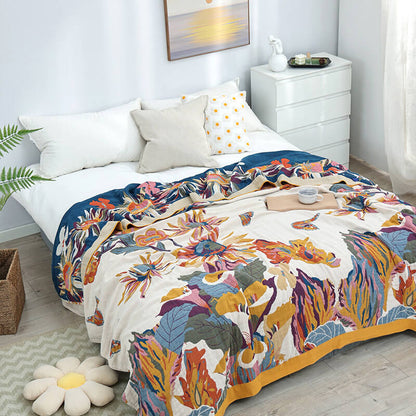 Butterfly Flower Quilt | 100% Organic Cotton | Reversible Design