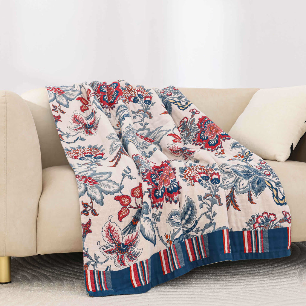 Summer Quilt | Cotton Eco-Friendly Floral Design | Queen Size