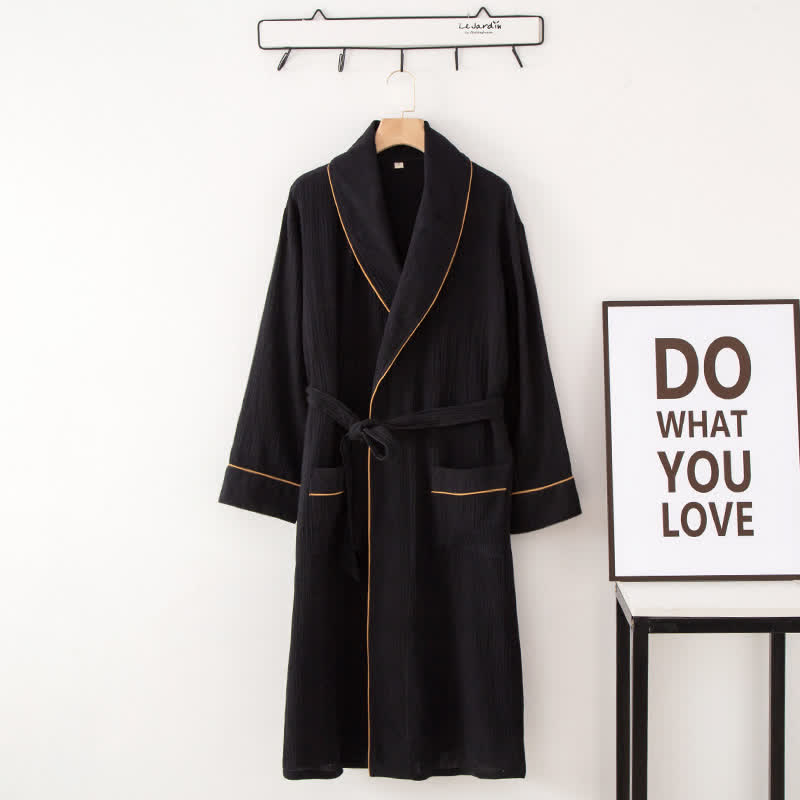 Solid Color Bathrobe | Pure Cotton | Loose-Fit Design