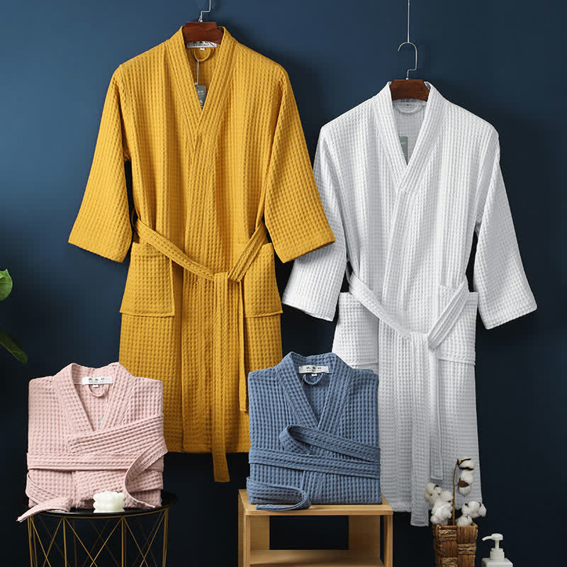 V-neck Bathrobe | 100% Pure Cotton | Unisex, Comfortable Fit