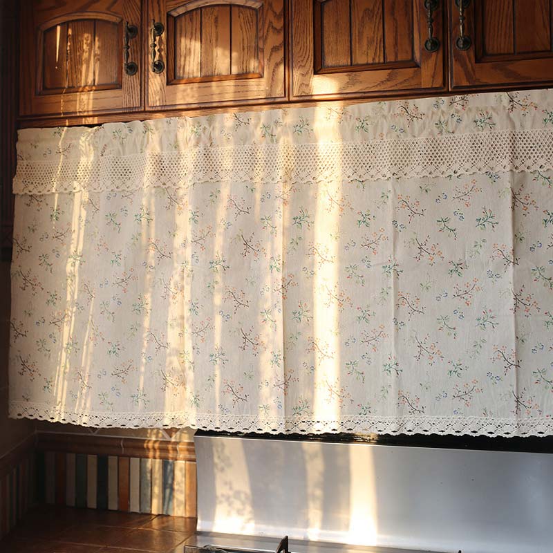 Cotton Linen Cabinet Curtain | Easy Install Rod Pocket | Machine Washable